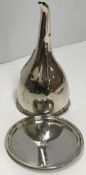 A George III Irish silver wine funnel, inscribed with initials "WR" (by William Doyle, Dublin 1813),