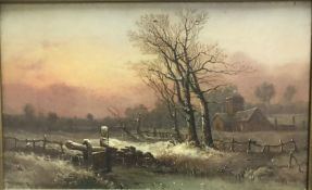 R.B. DAVID "Winter scene", landscape stu