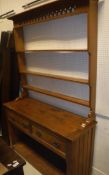 A 20th Century pitch pine dresser, the o