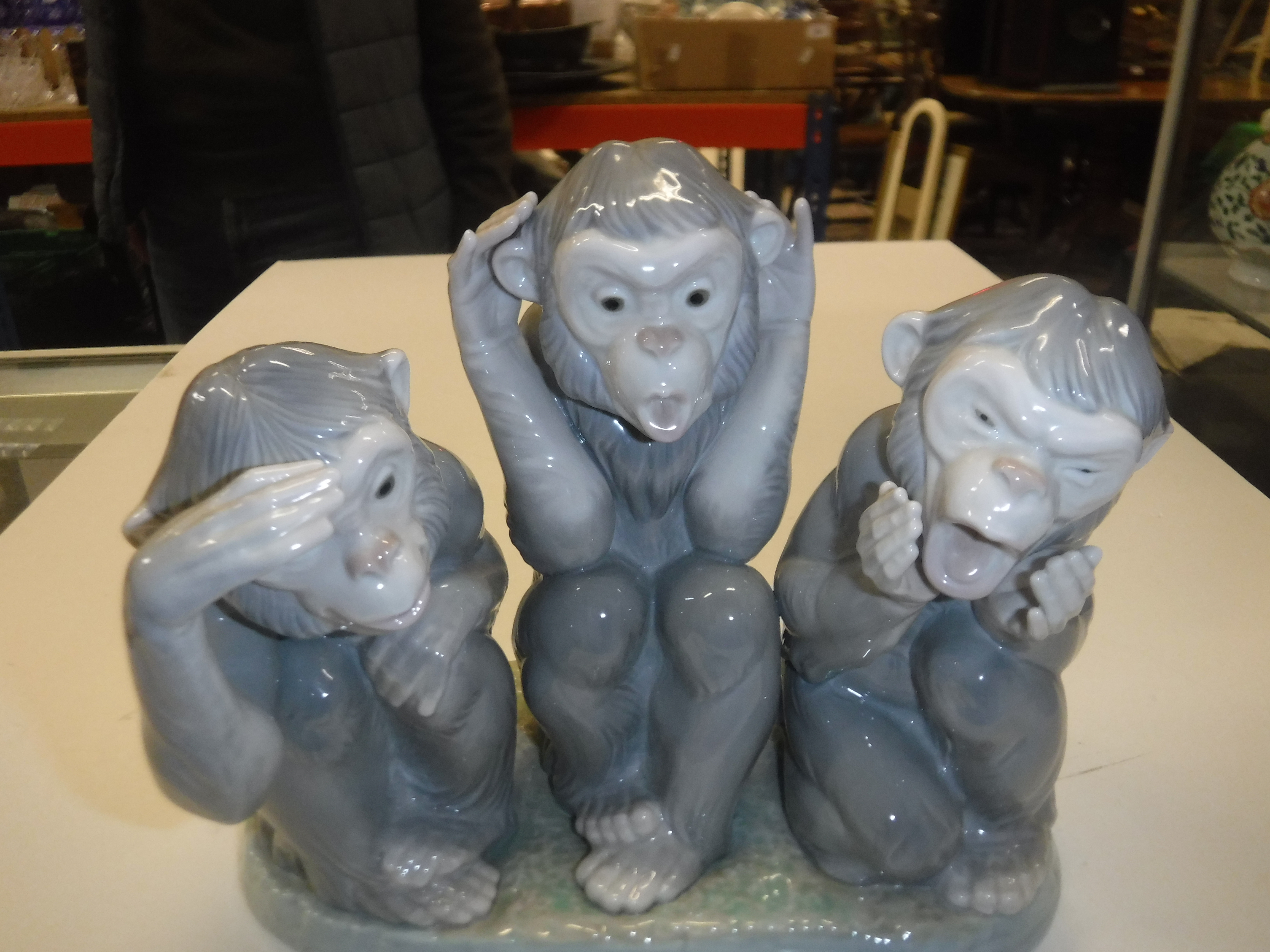 A Lladro figure group of three monkeys " - Image 2 of 8