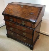 An early 18th Century walnut bureau, the