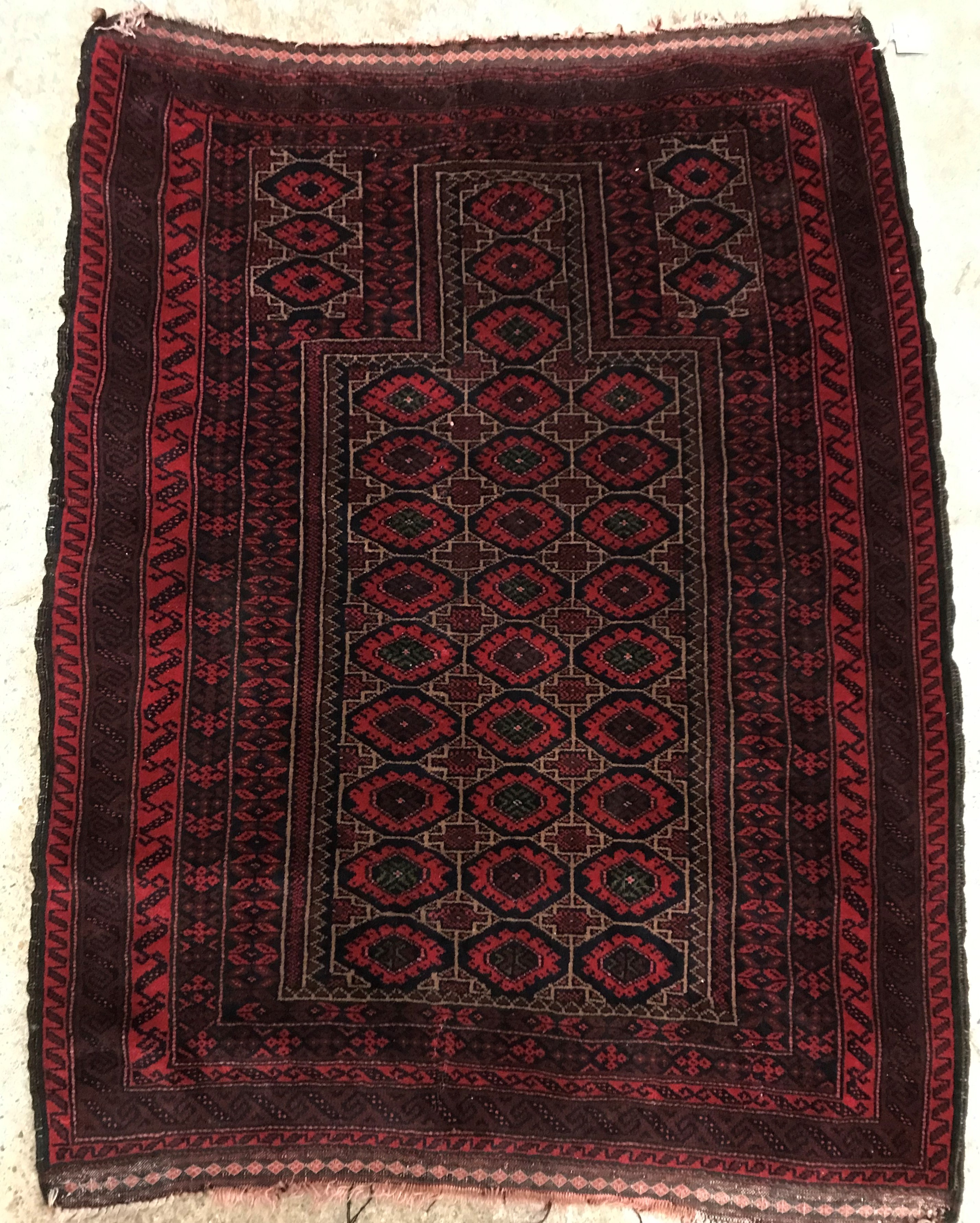 A Belouch prayer rug, the central panel