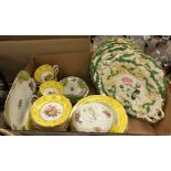 A box of various china wares to include