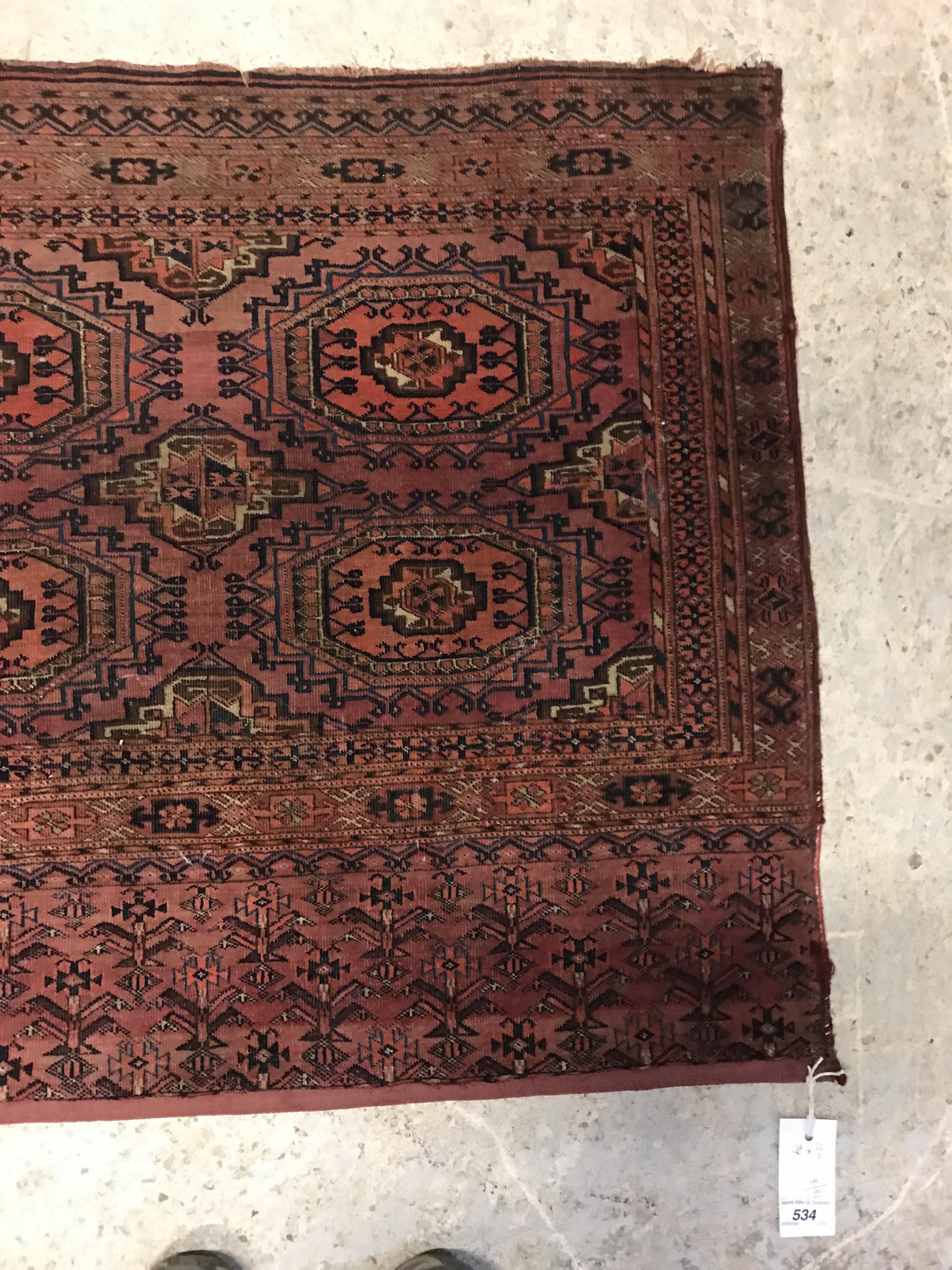 A Bokhara Salour rug, the main panel set - Image 4 of 9