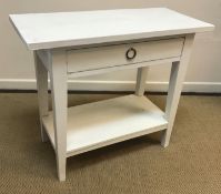 A Lombok painted two drawer side table o