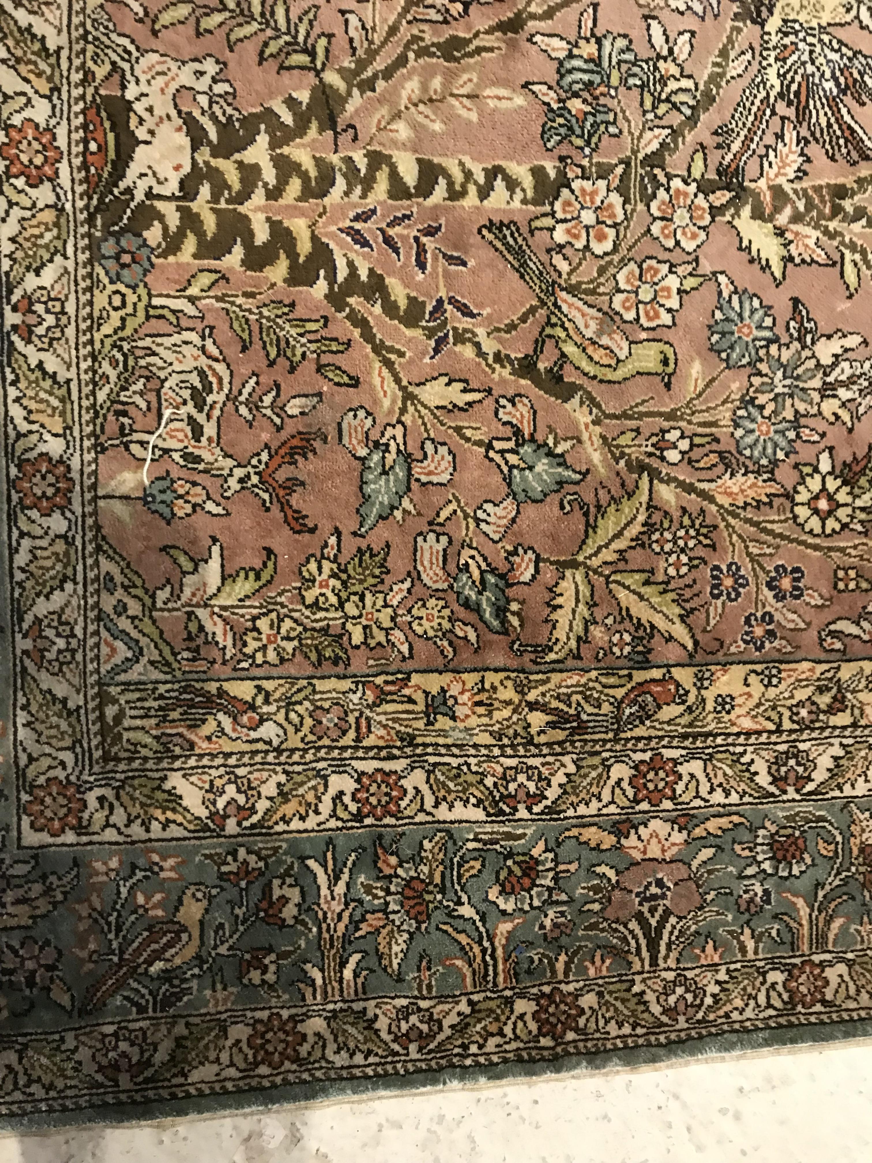 A fine silk Tree of Life Qum rug, the ce - Image 6 of 21