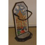 A painted cast iron stick stand, the bac
