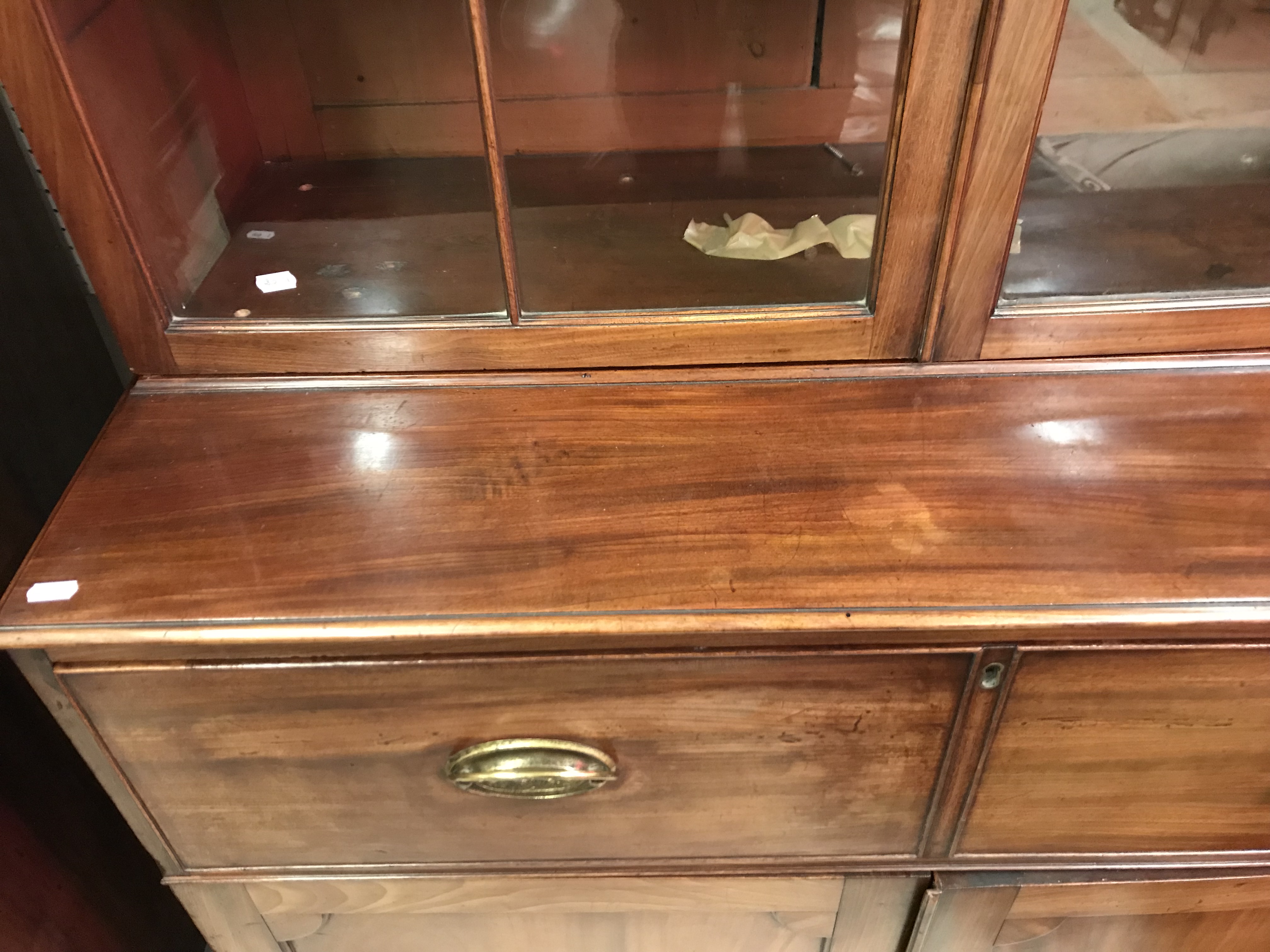 A George III mahogany bookcase cabinet, - Image 8 of 35
