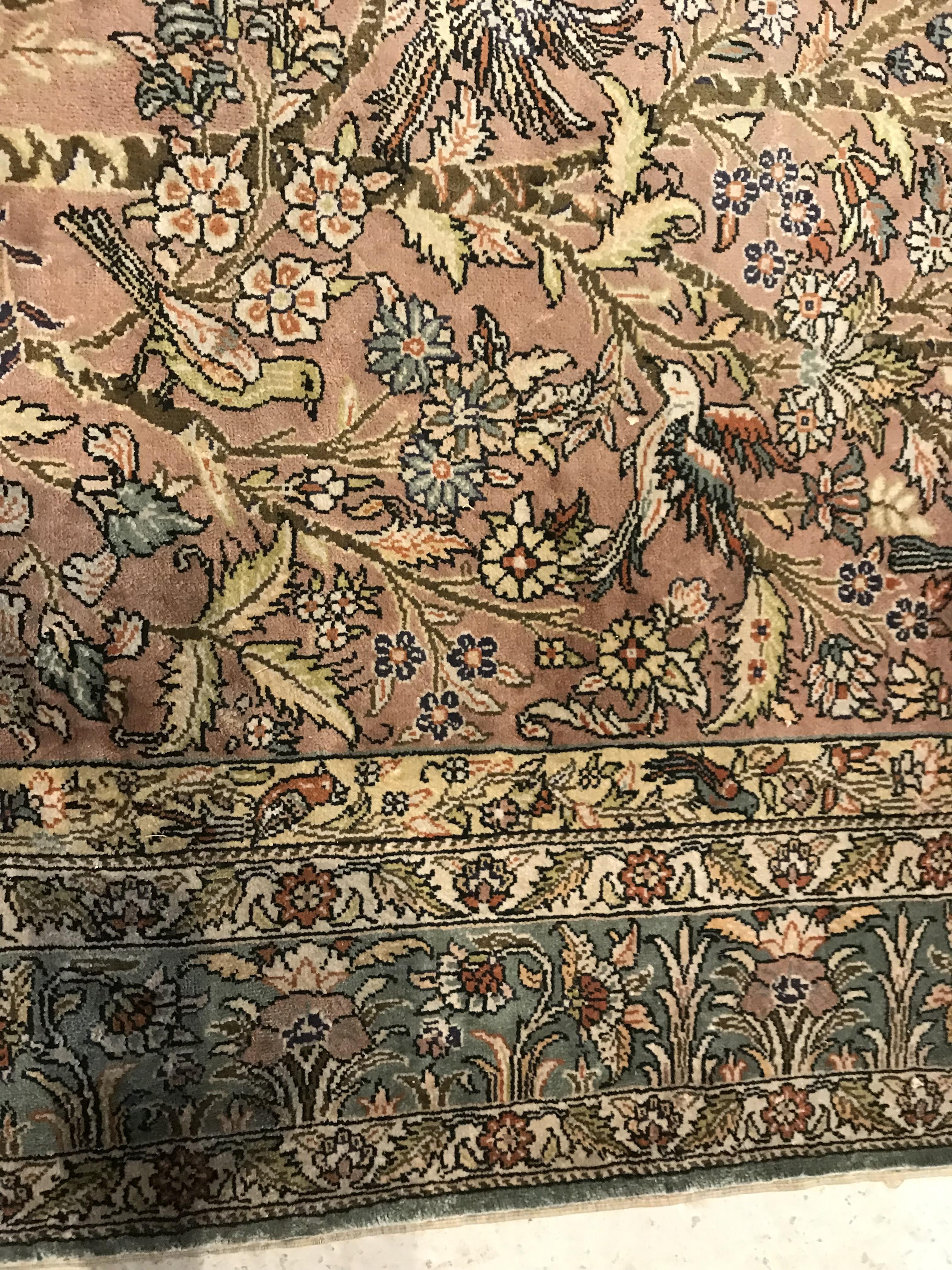 A fine silk Tree of Life Qum rug, the ce - Image 9 of 21
