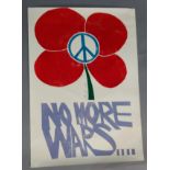 Paul Peter Piech (American 1920-1996) No More Wars, four colour woodcut, signed and dated 1987, 64cm