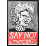 ARR By and After Roy Bizley (1930-1999), a set of three posters, caricatures of leading Conservative