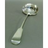 A Victorian silver soup ladle, fiddle pattern, Edinburgh 1862, approximate weight 6oz