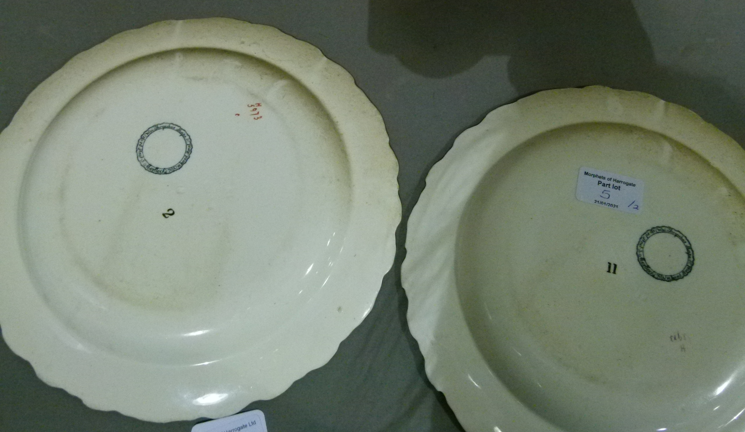 A pair of 19th century Cauldon shaped circular plates, each printed and painted with floral sprays - Image 3 of 3