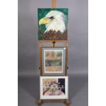 R McCormick, British 20th Century Study of an eagle, acrylic on canvas, signed to lower right,