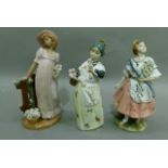 Three Nadal hand made Spanish figures of flower girls, approximately 25cm high