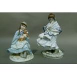 Two Coalport china figures, Visiting Day inspired by the Hospital For Sick Children, with