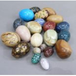 A collection of ornamental eggs