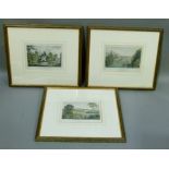 A set of three hand tinted engravings after Rogers after Whitock, The New Sulphur Spring