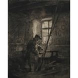 BY AND AFTER HERBERT REEVE (1870 -?) The Farm Road, black and white etching, titled and signed in