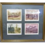 By and After J Degnan Spring, Summer, Autumn and Winter, a set of four colour etchings, ltd ed,