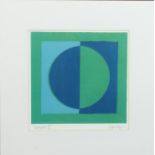 Roy Speltz (American b.1948), Eclipse II, green and blue abstract silk screen, signed and titled