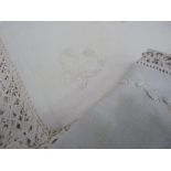 A quantity of vintage table linens including small table cloths for bridge or afternoon tea, mats,