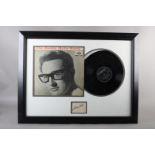 Autographs: Buddy Holly, display frame with 'The Buddy Holly Story' record and sleeve with signature