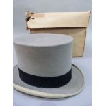 A gentleman's grey top hat by Scott & Co