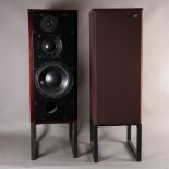 A pair of ATC SCM series tri-amplifier speakers, model number SCM50A, serial number 1560, rosewood