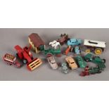 A small quantity of vintage Lesney die cast vehicles to include: Massey Ferguson Combine, Steam