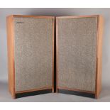 A pair of Vintage Dynastatic speakers in faux rosewood cases, 77cm high x 41cm wide x 27cm deep