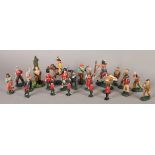 Small quantity of Belgian hand painted cowboy and soldier, cowboys and Indian figures; together with
