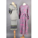 Four day dresses in grey/pink, burnt orange and an Eirwen and Christian, knitted shirt sleeve