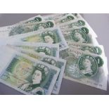 Bank of England one Pound notes, twenty various types and signatures