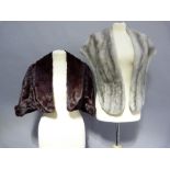 A platinum mink stole together with a dyed squirrel cape (2)