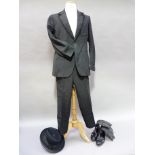 An Austin Reed dinner jacket and trousers, Circa 1970's together with a pair of black leather