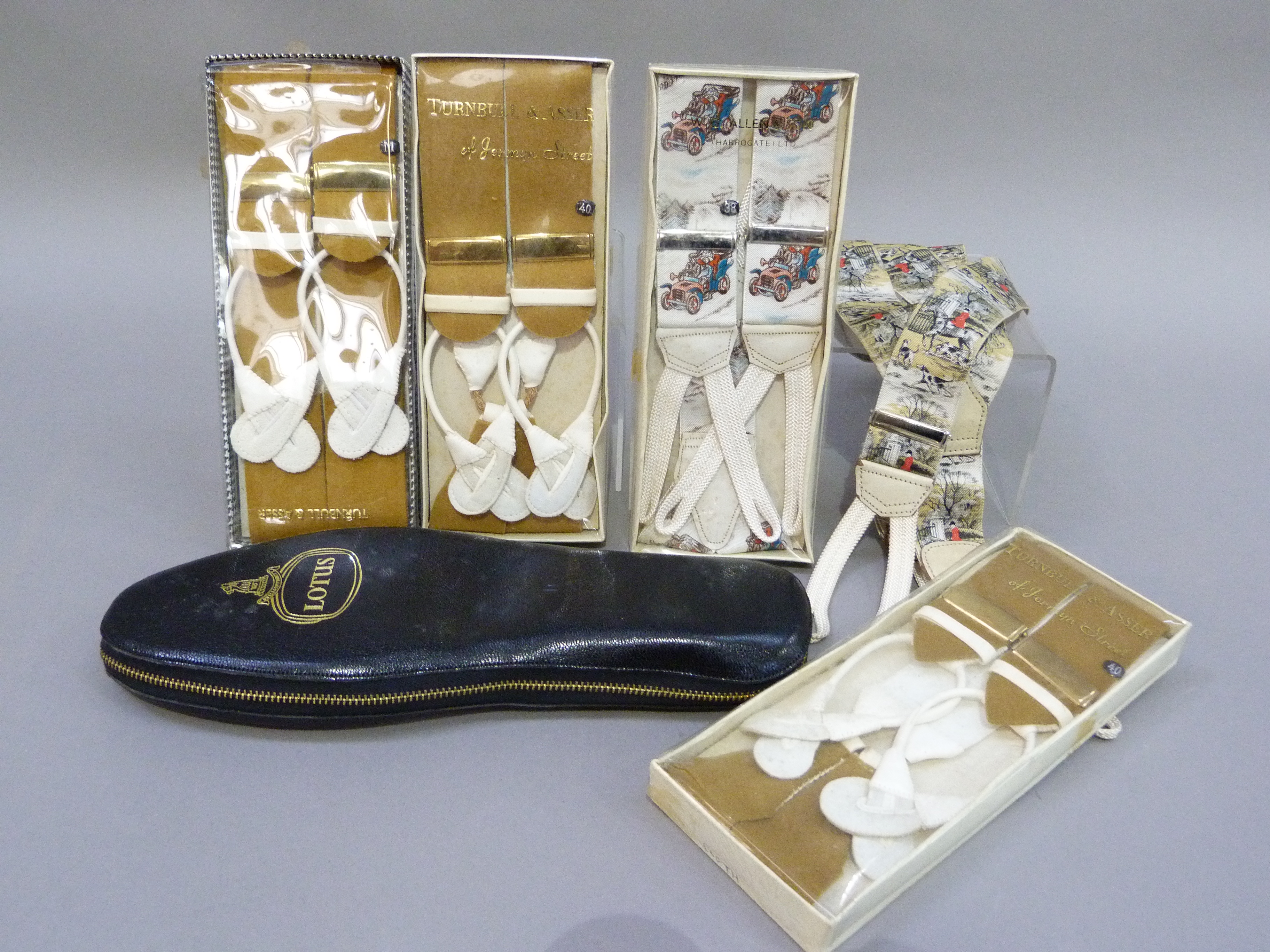 Three pairs of Turnbull & Asser of Jermyn Street braces in original boxes (as new), a pair by - Image 2 of 2