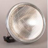 Motoring: A Lucas 'King of The Road' chromium plated car lamp with stepped reflector, 23cm diameter