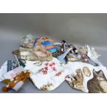 Embroidery threads, canvas, fabric remnants etc