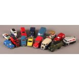 Fifteen die cast vehicles by Dinky, Lledo plc, Corgi and Matchbox, mainly China produced, VW