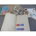 Schoolboys stamp album collection c1950's, file of first day covers and commemoration stamps,