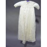 A silk and lace christening gown