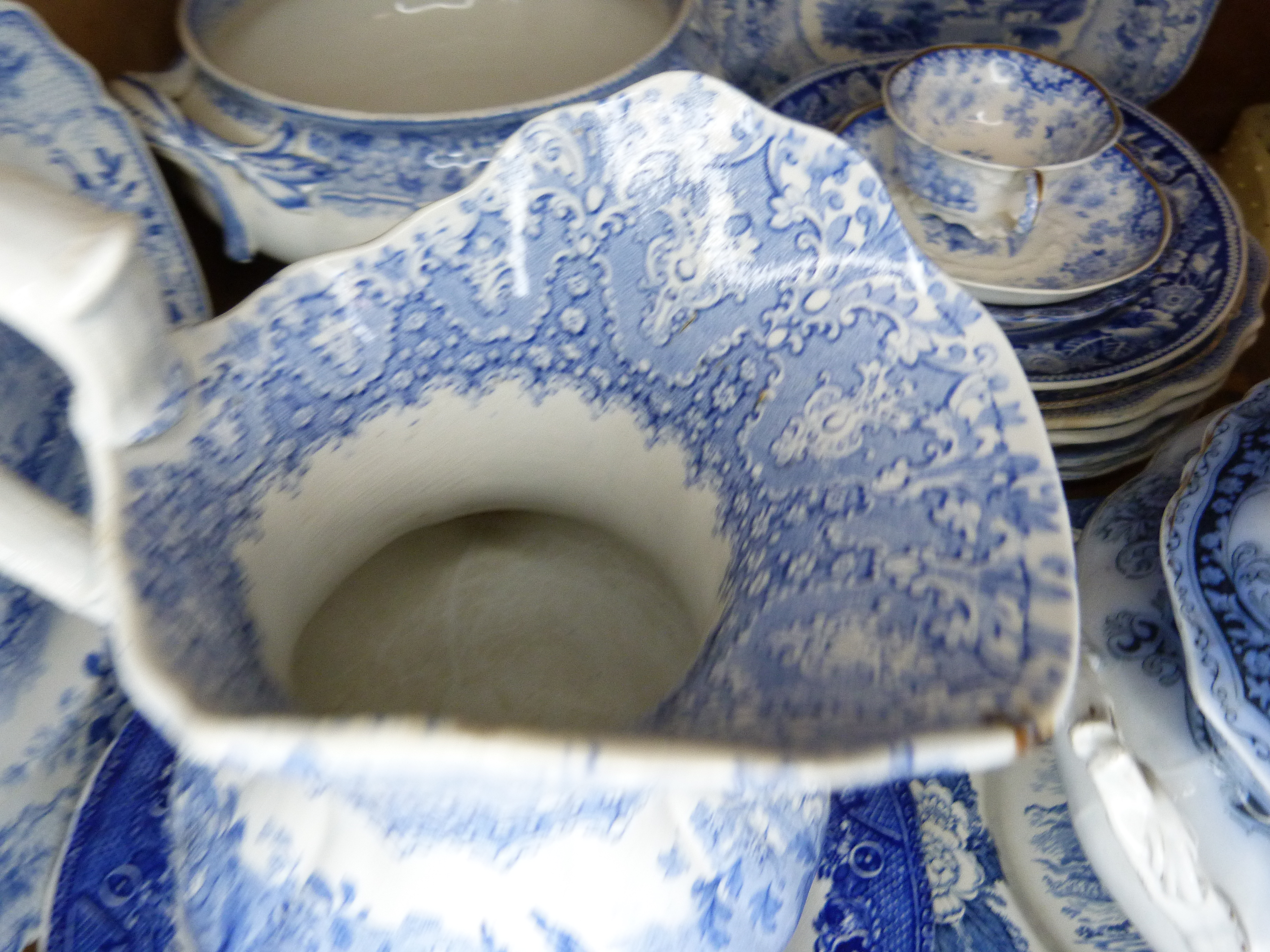 Victorian and later blue and white ware including jug, tureen, plates etc - Image 3 of 6