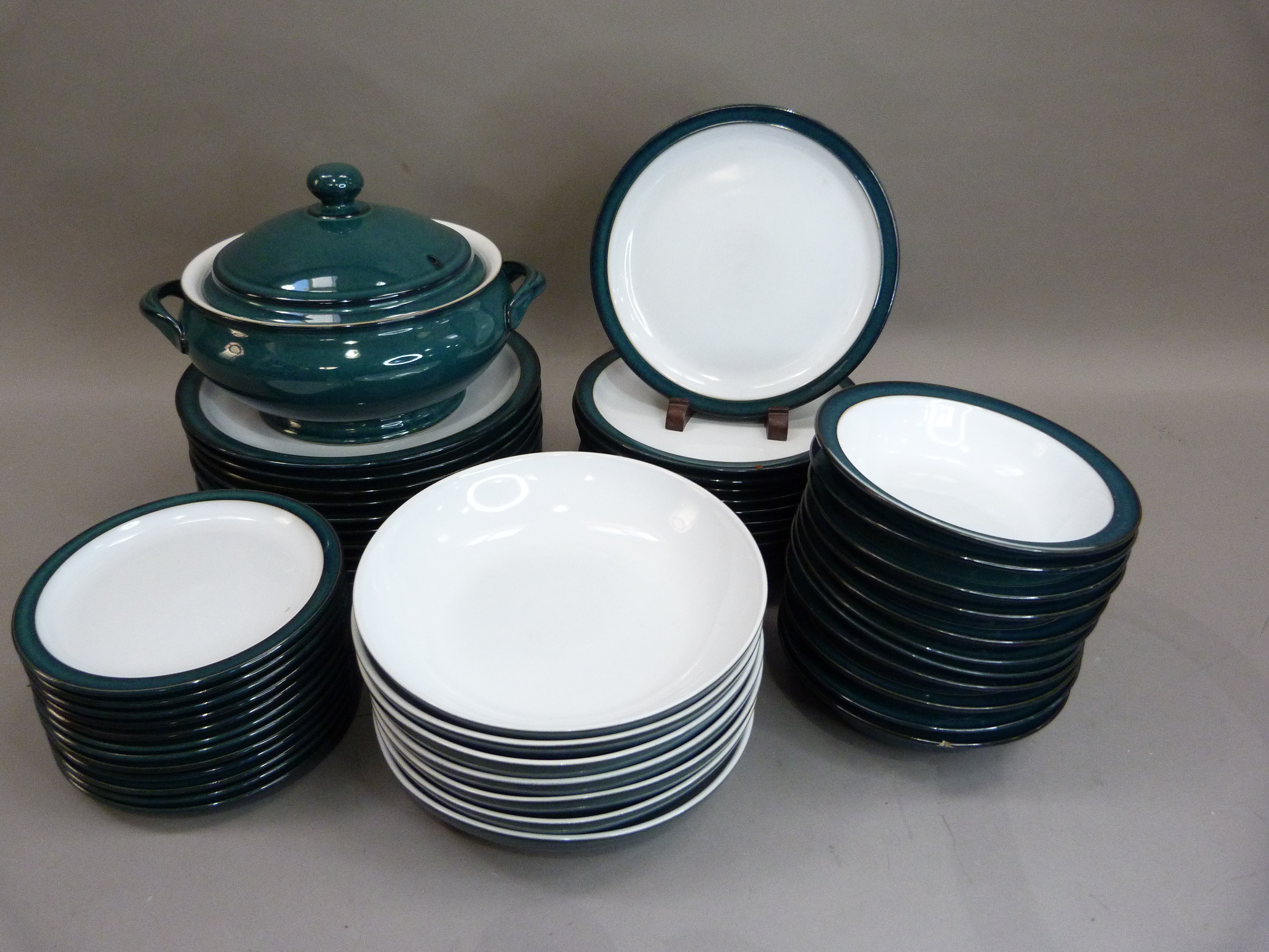 A Denby ware dinner service of deep sea green glaze, comprising a two handled lidded tureen, ten - Image 4 of 4