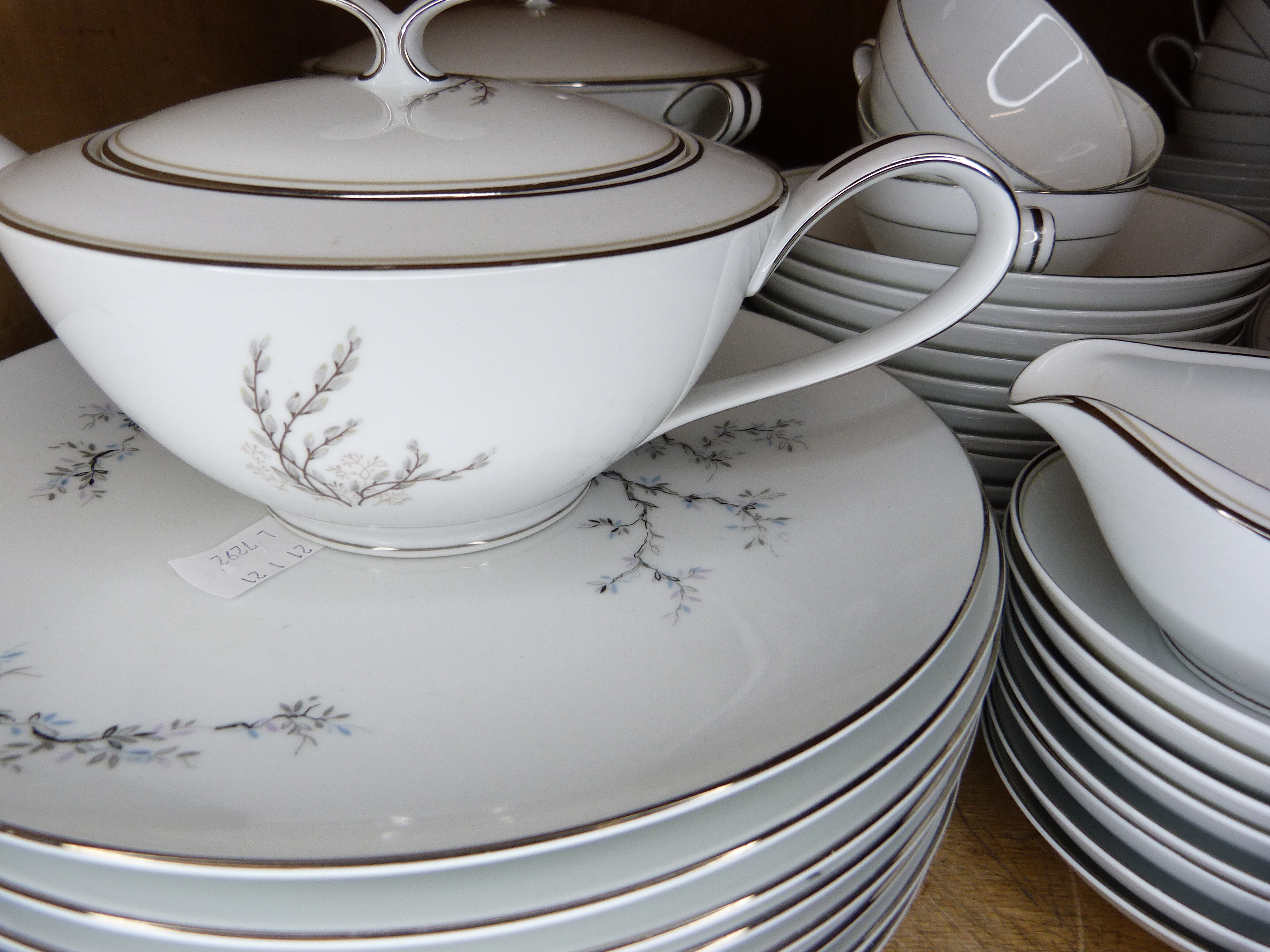 A Noritake dinner service decorated with grasses with silver rim, and a part service by Noritake, - Image 4 of 5