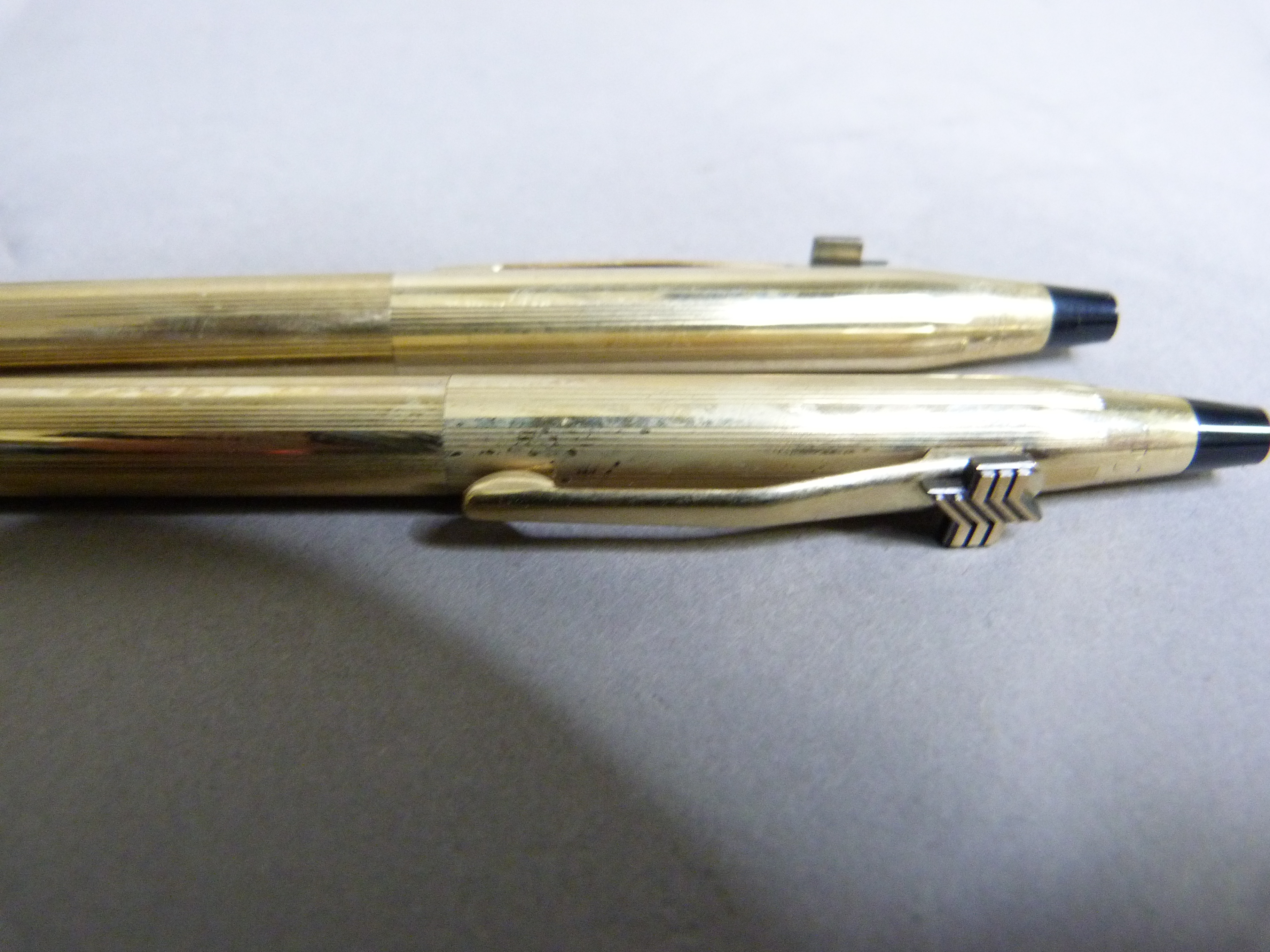 A gilt metal Cross ball point pen and retractable pencil in original box - Image 3 of 5