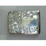 An Art Nouveau silver cigarette case embossed with poppies to each side, Birmingham 1903, makers
