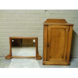 A late 19th century walnut single door cupboard, 58cm wide x 98cm high x 38cm deep, together with