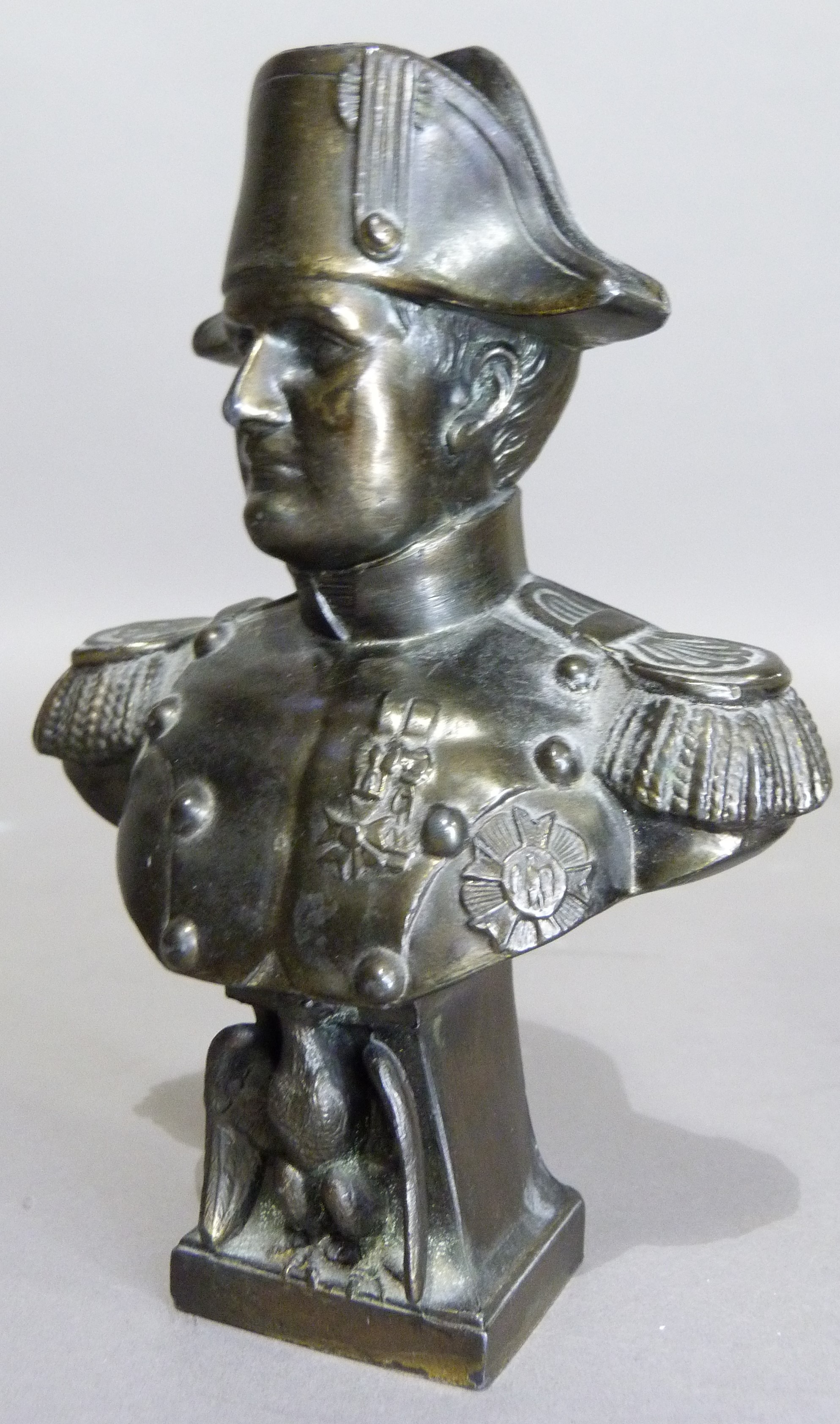 A bronzed bust of Napoleon, the square plinth mounted with an eagle, 16cm high - Image 2 of 3