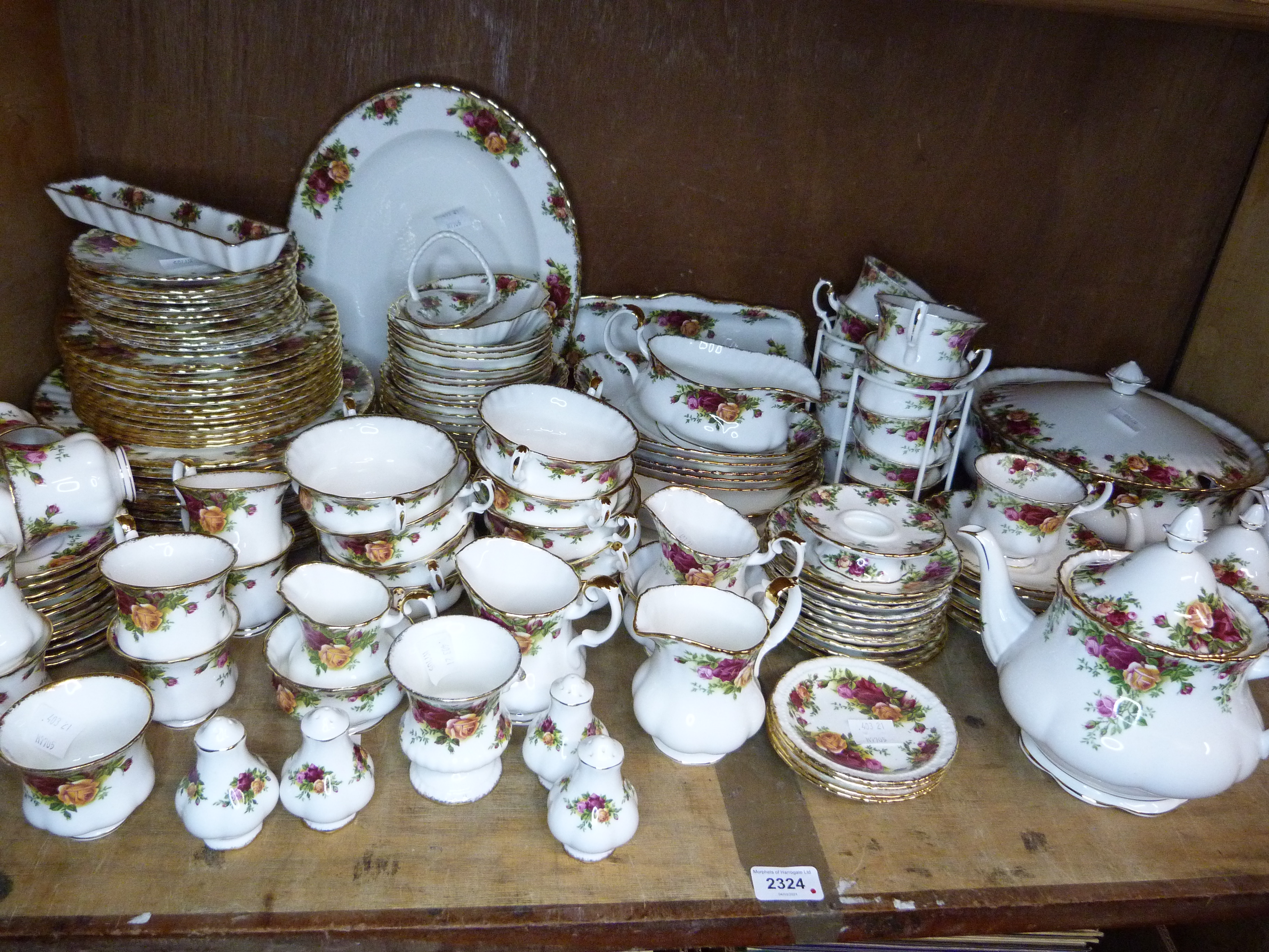 A large quantity of Royal Albert Old Country Roses pattern tea and dinner ware comprising three